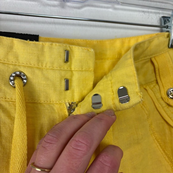 INC International Concepts Yellow Wide Leg Pants with Drawstring Waist - Picture 4 of 9